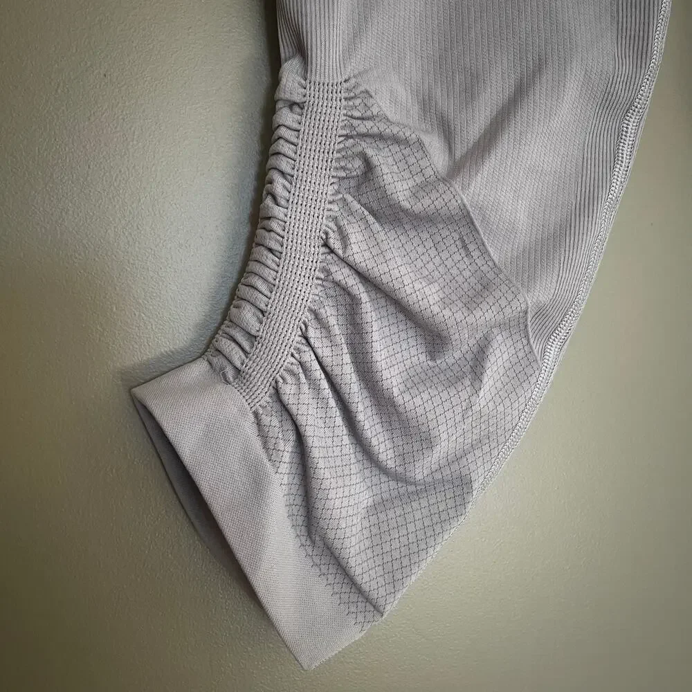 Lululemon Flow & Go Crop‎ Battleship Grey Sz 6 High Waisted Leggings Gym Workout